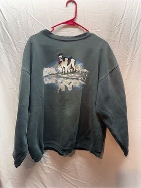 Vintage Big Dogs Santa Barbara Sweatshirt Dog Mountain Lake Graphic